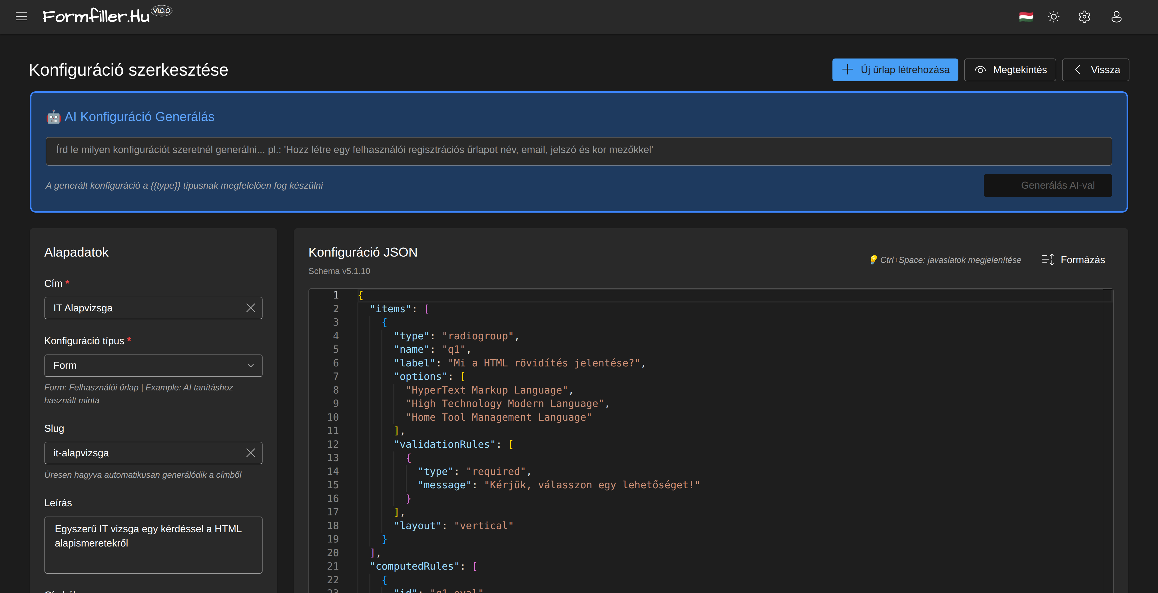 Configuration editor