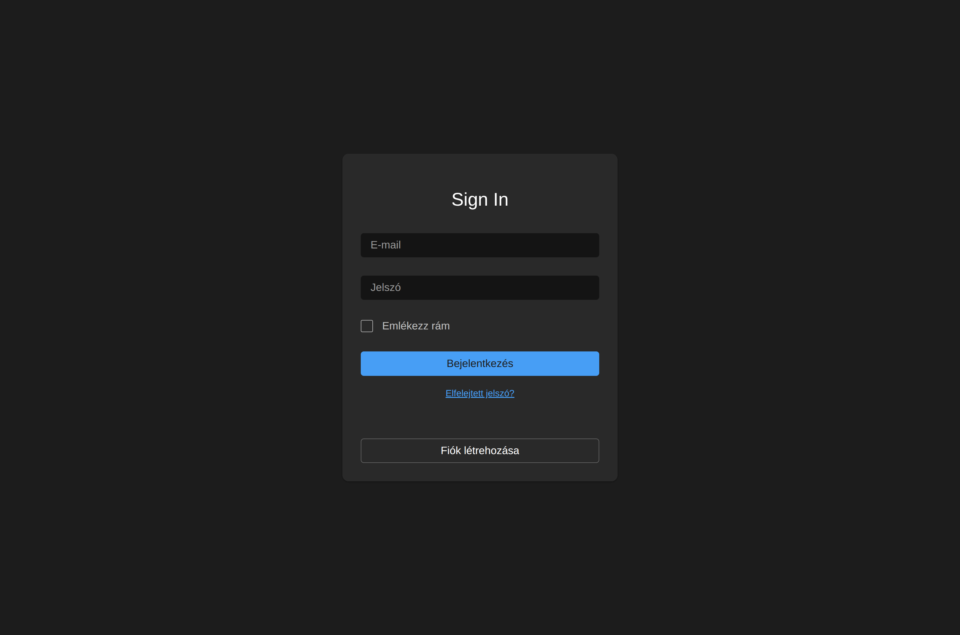 Login page